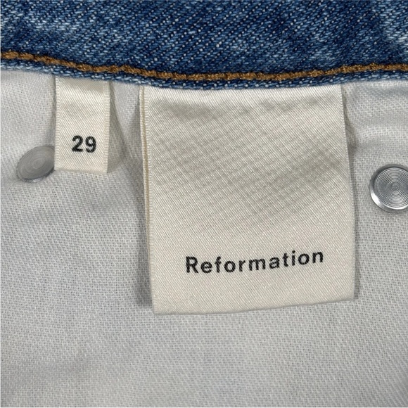 Reformation Jean Short Women’s Size 29 Blue Cut Off Caribbean Wash Button Fly - Picture 6 of 13